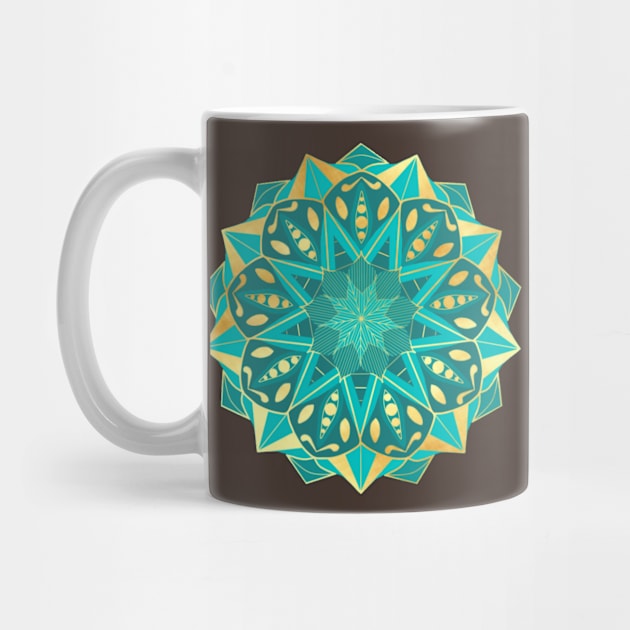 Star blue with gold mandala by Crea Twinkles